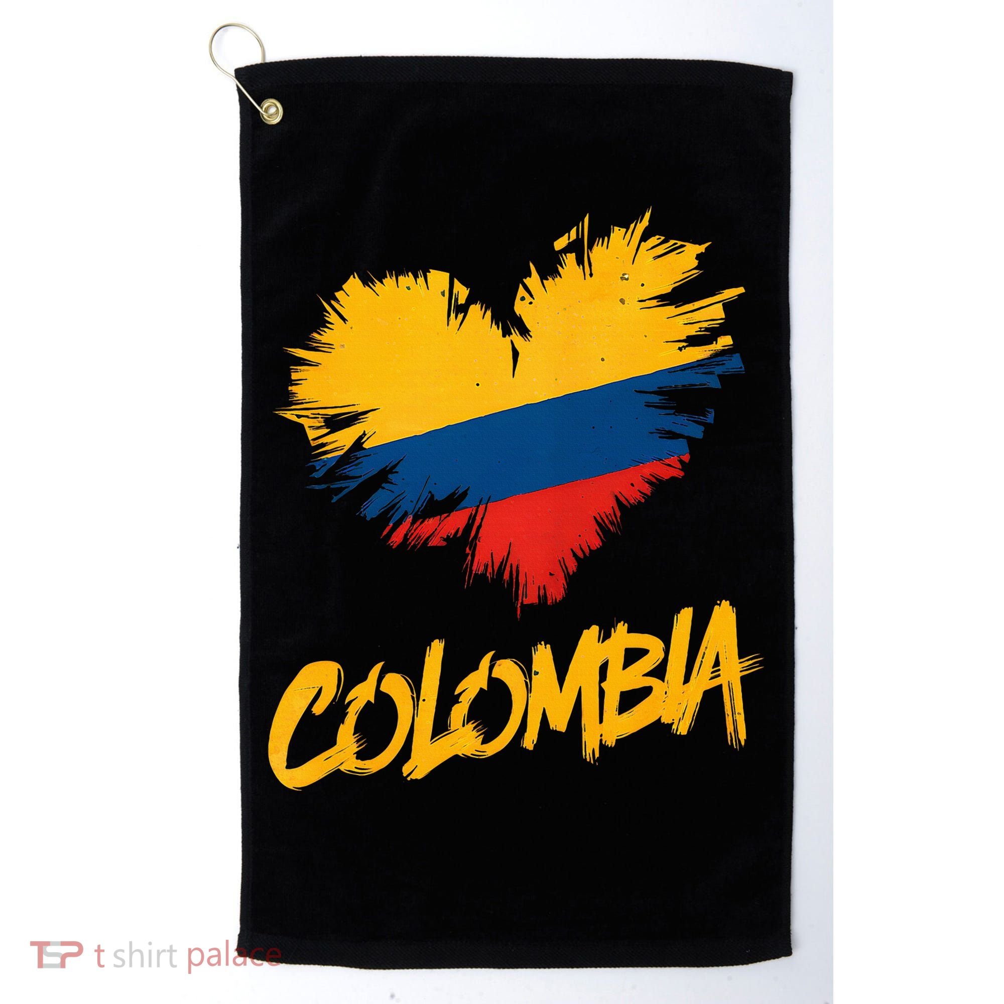 Colombia Heart Flag Golf Towel