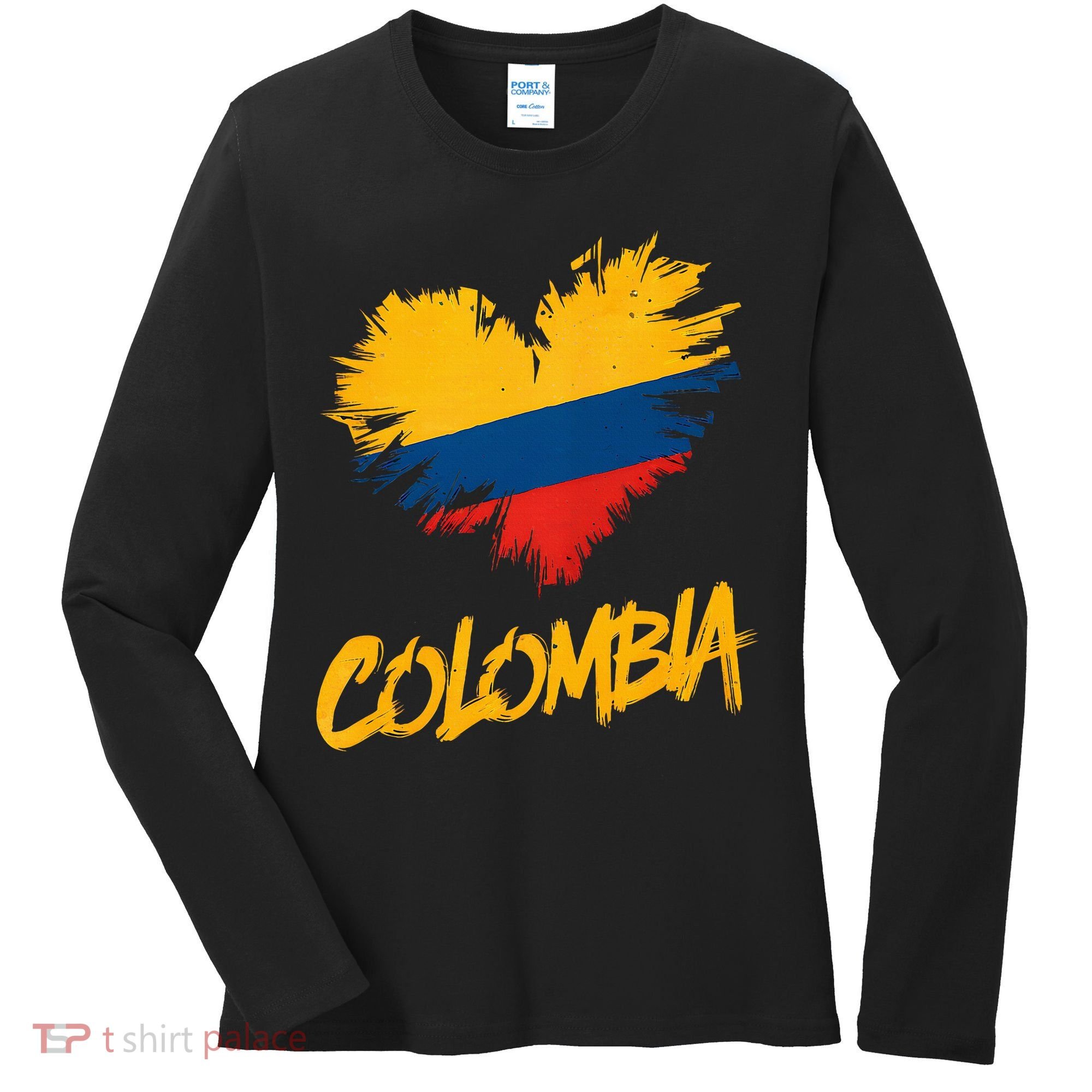 Colombia Heart Flag Women's Long Sleeve Shirt