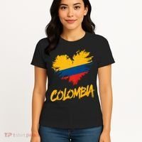Colombia Heart Flag Women's T-Shirt thumb 4