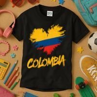 Colombia Heart Flag Kids T-Shirt thumb 3