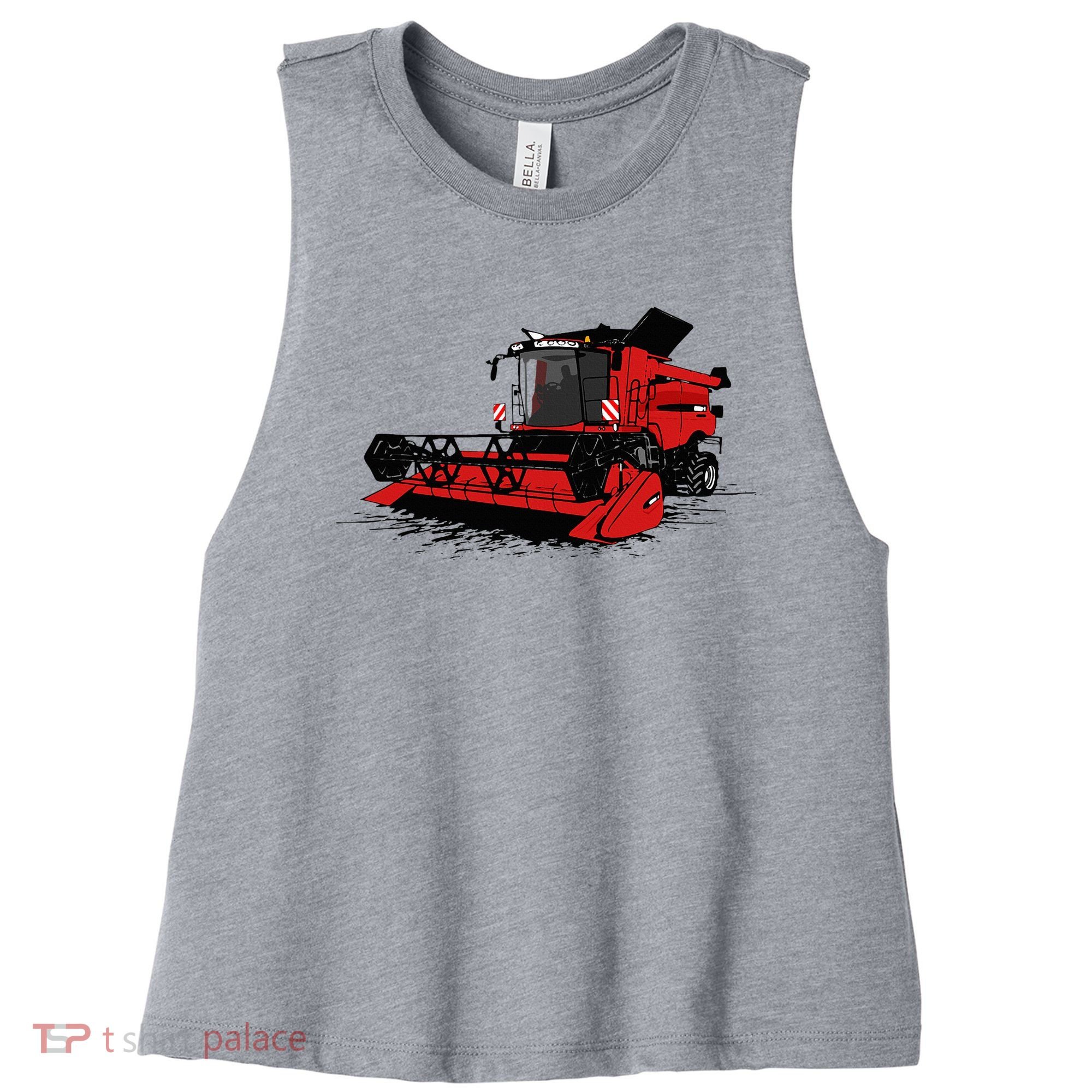 Combine Harvester Farmers Agriculture Women's Racerback Cropped Tank