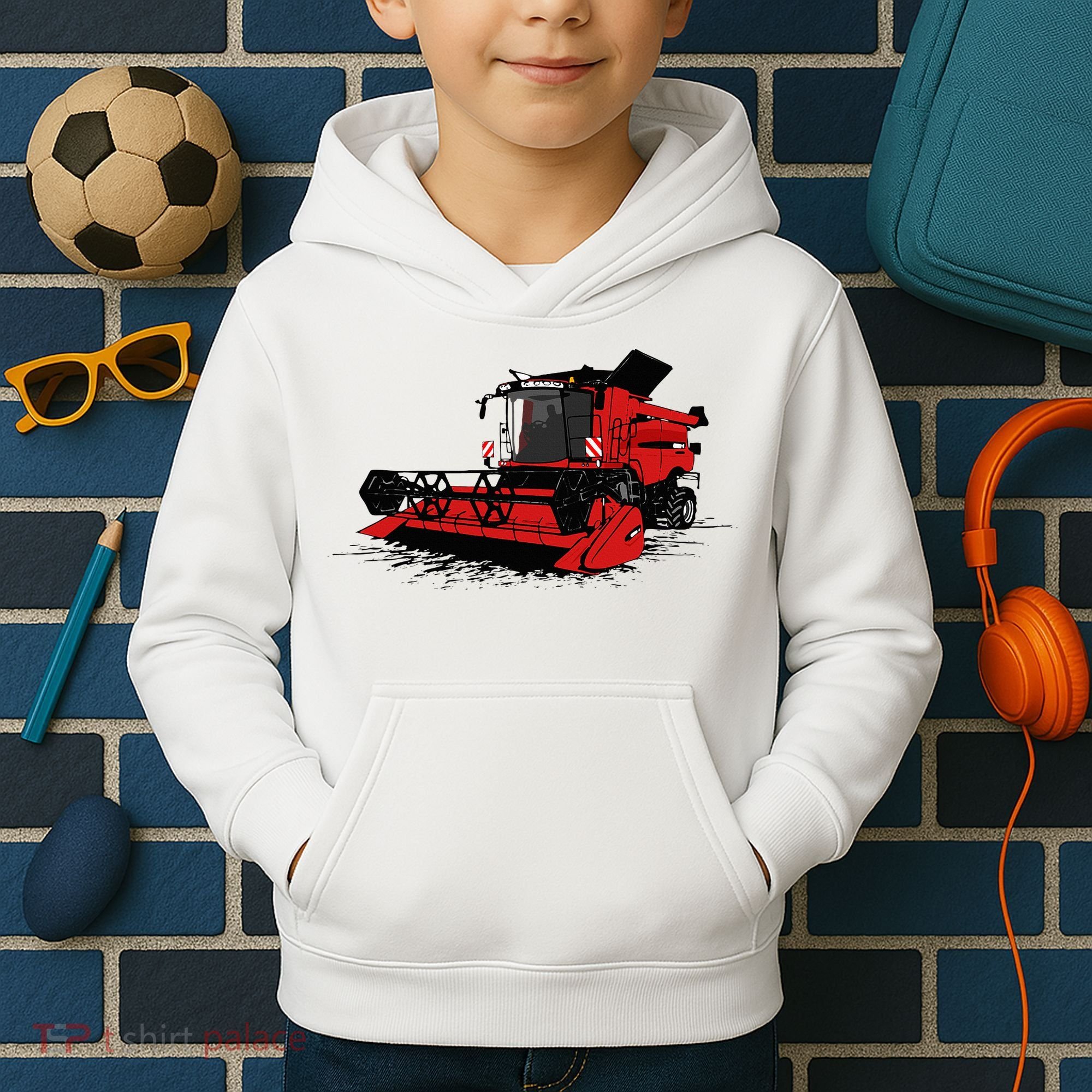Combine Harvester Farmers Agriculture Kids Hoodie