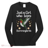 Cool Hummingbird For Girl Tropical Bird Watcher Birder Long Sleeve Shirt thumb 0