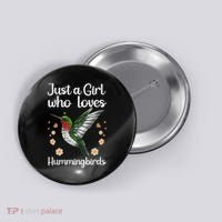 Cool Hummingbird For Girl Tropical Bird Watcher Birder Button thumb 0