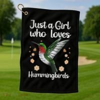 Cool Hummingbird For Girl Tropical Bird Watcher Birder Golf Towel thumb 1