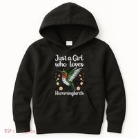 Cool Hummingbird For Girl Tropical Bird Watcher Birder Kids Hoodie thumb 0