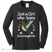 Cool Hummingbird For Girl Tropical Bird Watcher Birder Kids Long Sleeve Shirt thumb 0