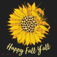 Cute Happy Fall Y'all Leopard Pattern Sunflower Women's Sweatshirt thumb 2