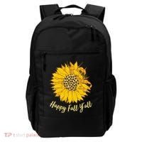 Cute Happy Fall Y'all Leopard Pattern Sunflower Backpack thumb 0