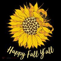 Cute Happy Fall Y'all Leopard Pattern Sunflower Bucket Hat thumb 4