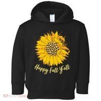 Cute Happy Fall Y'all Leopard Pattern Sunflower Toddler Hoodie thumb 0