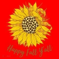 Cute Happy Fall Y'all Leopard Pattern Sunflower Santa Hat thumb 1