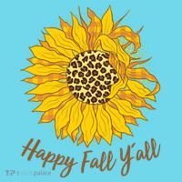 Cute Happy Fall Y'all Leopard Pattern Sunflower Button thumb 1