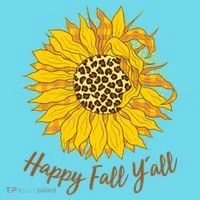 Cute Happy Fall Y'all Leopard Pattern Sunflower Kids Long Sleeve Shirt thumb 2