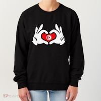 Cartoon Hands Forming Heart Tunisia Flag Women's Sweatshirt thumb 0