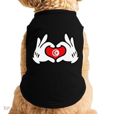 Cartoon Hands Forming Heart Tunisia Flag Doggie Tank