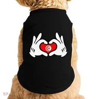 Cartoon Hands Forming Heart Tunisia Flag Doggie Tank thumb 0