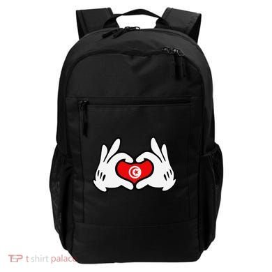 Cartoon Hands Forming Heart Tunisia Flag Backpack