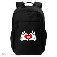 Cartoon Hands Forming Heart Tunisia Flag Backpack thumb 0