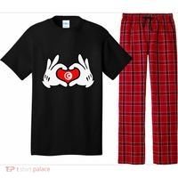Cartoon Hands Forming Heart Tunisia Flag Pajama Set thumb 0