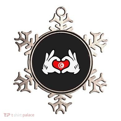 Cartoon Hands Forming Heart Tunisia Flag Ornament