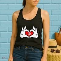 Cartoon Hands Forming Heart Tunisia Flag Women's Tank Top thumb 2