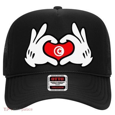 Cartoon Hands Forming Heart Tunisia Flag Hat