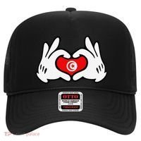 Cartoon Hands Forming Heart Tunisia Flag Hat thumb 0