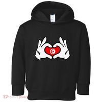 Cartoon Hands Forming Heart Tunisia Flag Toddler Hoodie thumb 0