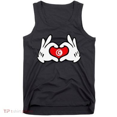 Cartoon Hands Forming Heart Tunisia Flag Tank Top