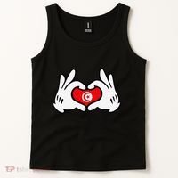 Cartoon Hands Forming Heart Tunisia Flag Tank Top thumb 2