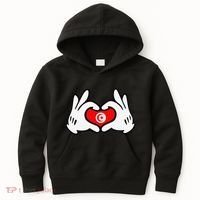 Cartoon Hands Forming Heart Tunisia Flag Kids Hoodie thumb 0