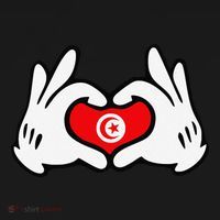 Cartoon Hands Forming Heart Tunisia Flag Kids Hoodie thumb 5