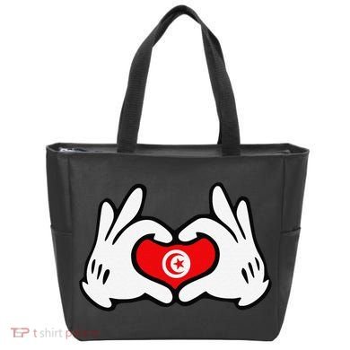 Cartoon Hands Forming Heart Tunisia Flag Tote Bag