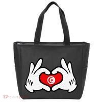 Cartoon Hands Forming Heart Tunisia Flag Tote Bag thumb 0