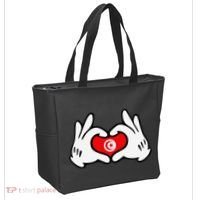 Cartoon Hands Forming Heart Tunisia Flag Tote Bag thumb 2