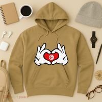 Cartoon Hands Forming Heart Tunisia Flag Hoodie thumb 3
