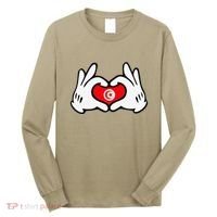 Cartoon Hands Forming Heart Tunisia Flag Long Sleeve Shirt thumb 0