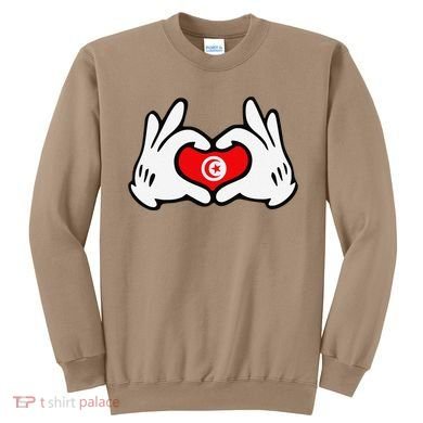 Cartoon Hands Forming Heart Tunisia Flag Sweatshirt