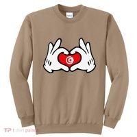 Cartoon Hands Forming Heart Tunisia Flag Sweatshirt thumb 0