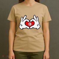 Cartoon Hands Forming Heart Tunisia Flag T-Shirt thumb 4