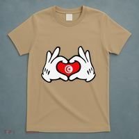 Cartoon Hands Forming Heart Tunisia Flag T-Shirt thumb 5