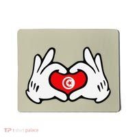 Cartoon Hands Forming Heart Tunisia Flag Mousepad thumb 0