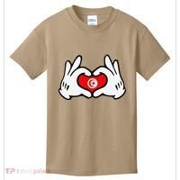 Cartoon Hands Forming Heart Tunisia Flag Kids T-Shirt thumb 0