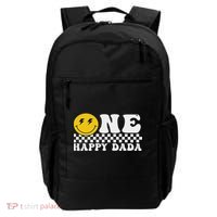 Cute Happy Face One Happy Dude Dada 1st Birthday Backpack thumb 0