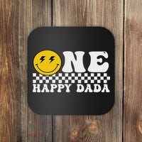 Cute Happy Face One Happy Dude Dada 1st Birthday Coaster thumb 0