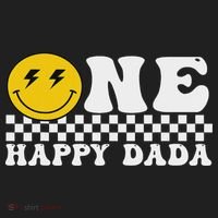Cute Happy Face One Happy Dude Dada 1st Birthday Tumbler thumb 3