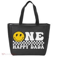Cute Happy Face One Happy Dude Dada 1st Birthday Tote Bag thumb 0