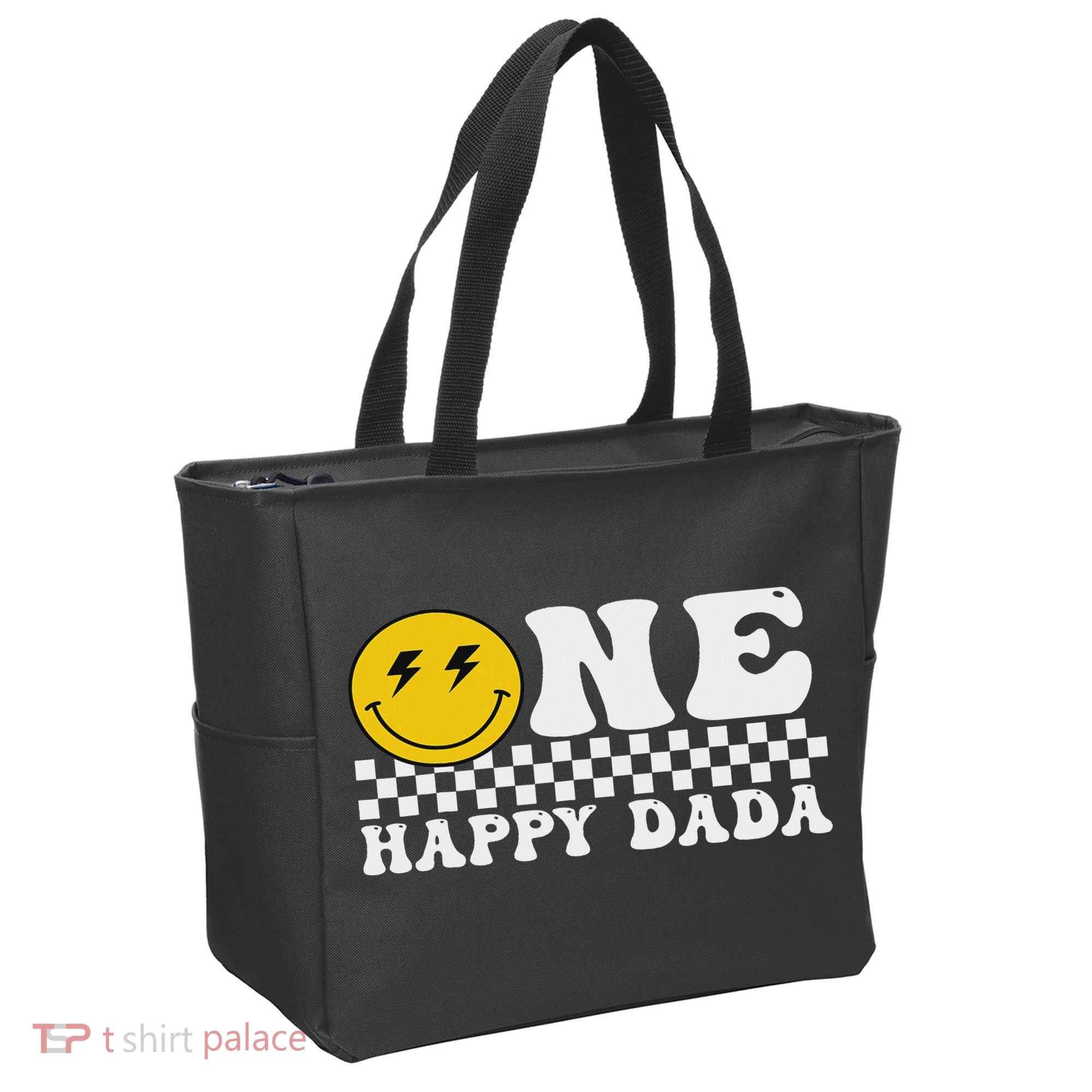 Cute Happy Face One Happy Dude Dada 1st Birthday Tote Bag