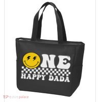 Cute Happy Face One Happy Dude Dada 1st Birthday Tote Bag thumb 3